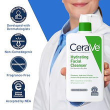 CeraVe Hydrating Facial Cleanser – Moisturizing Face Wash with Hyaluronic Acid, Ceramides & Glycerin – Gentle Cleanser for Normal to Dry Skin, NEA Certified – 12 fl.oz.
