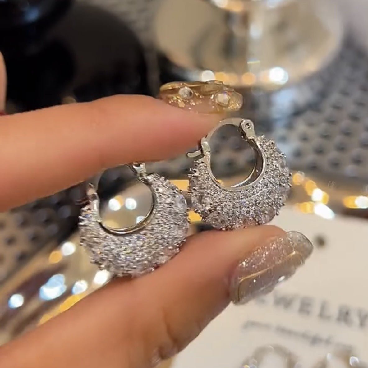 Micro Inlaid Zircon Bag Ear Buckle